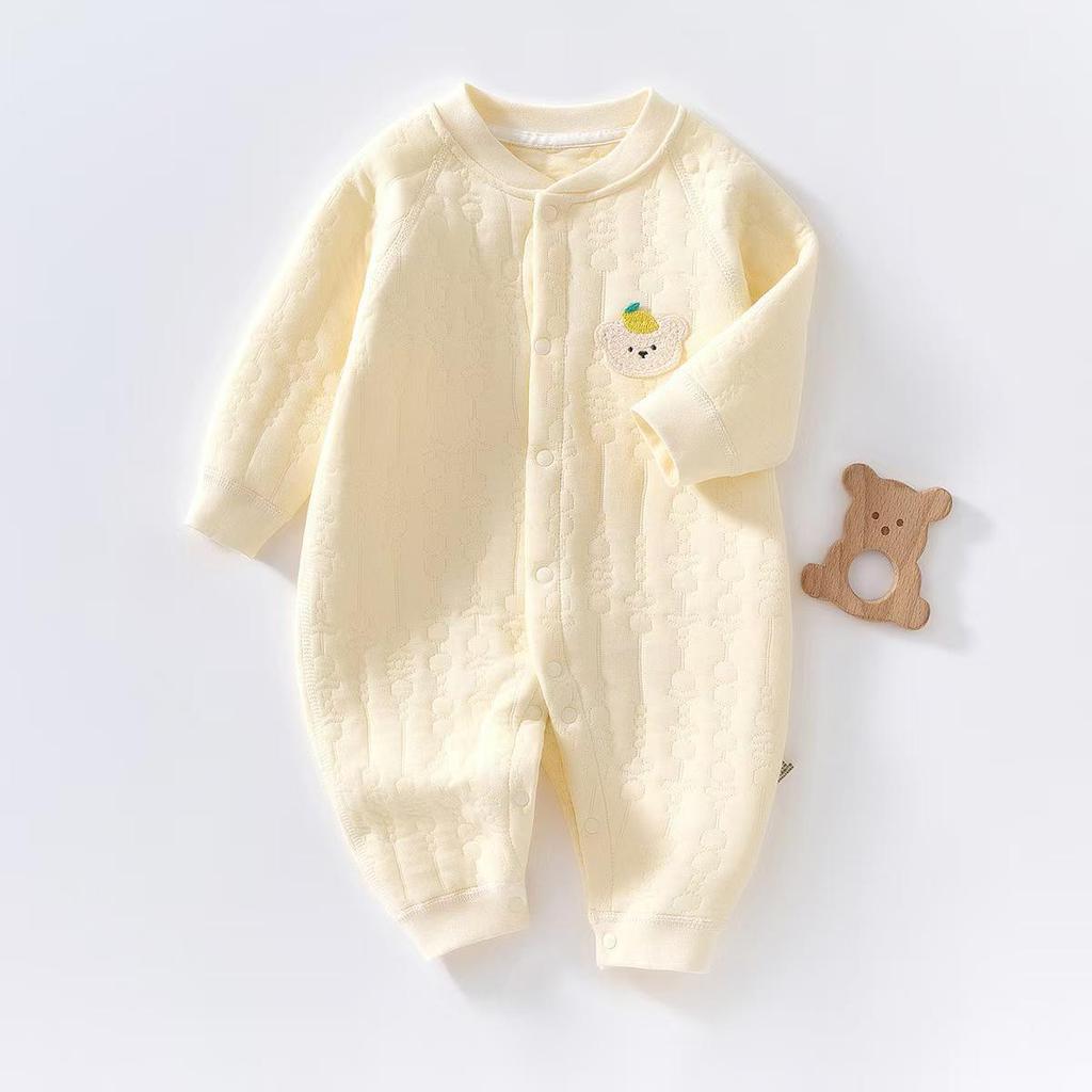 A-Class Pure Cotton Baby Jumpsuit - Warm, Long Sleeve Romper for Autumn/Winter for Newborns