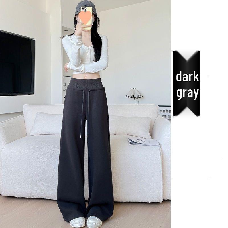 American Style Women's High-Waist Micro Flare Sweatpants: Slimming, Stylish Spring 2026 Edition with Drawstring and Flattering Draping.