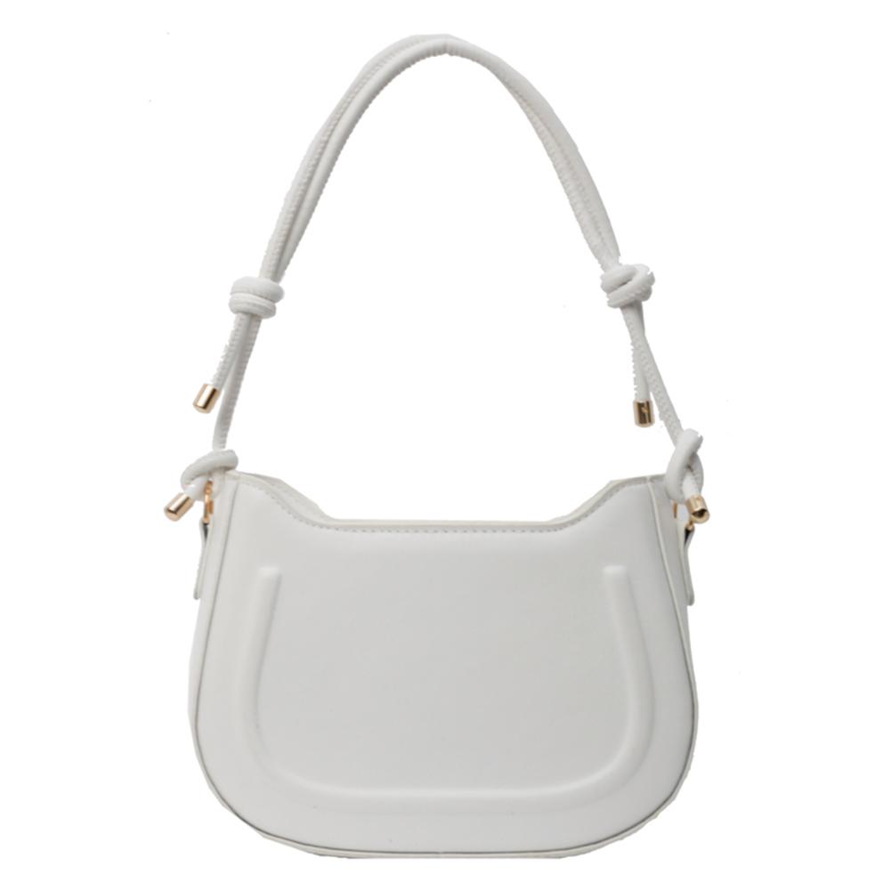 Women Elegant Handbag Large Capacity PU Saddle Shoulder Bag Small Crossbody Bag Solid Color Adjustable Strap for Outdoor Travel