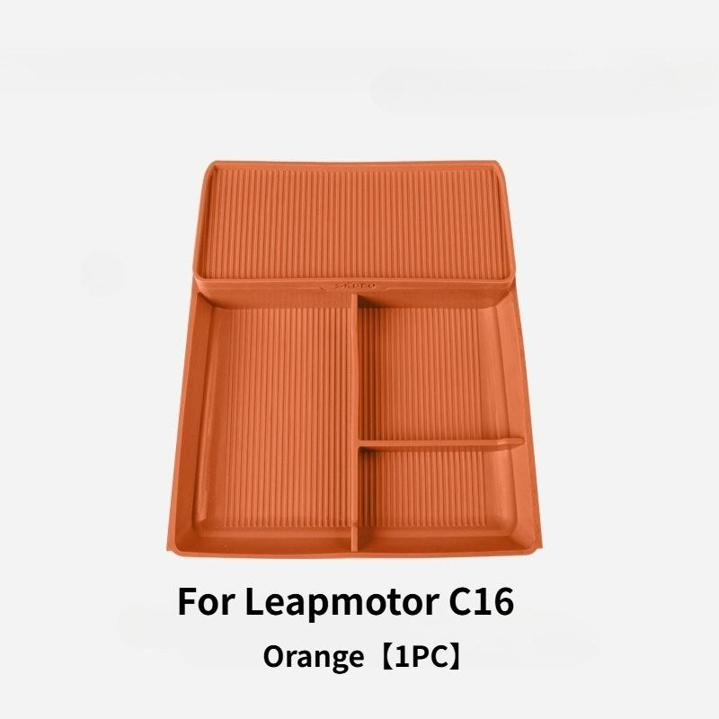 For Leapmotor C16 C10 Car Center Console Lower Storage Box Silicone Double-Layer Organizer Box Modification Interior Accessories