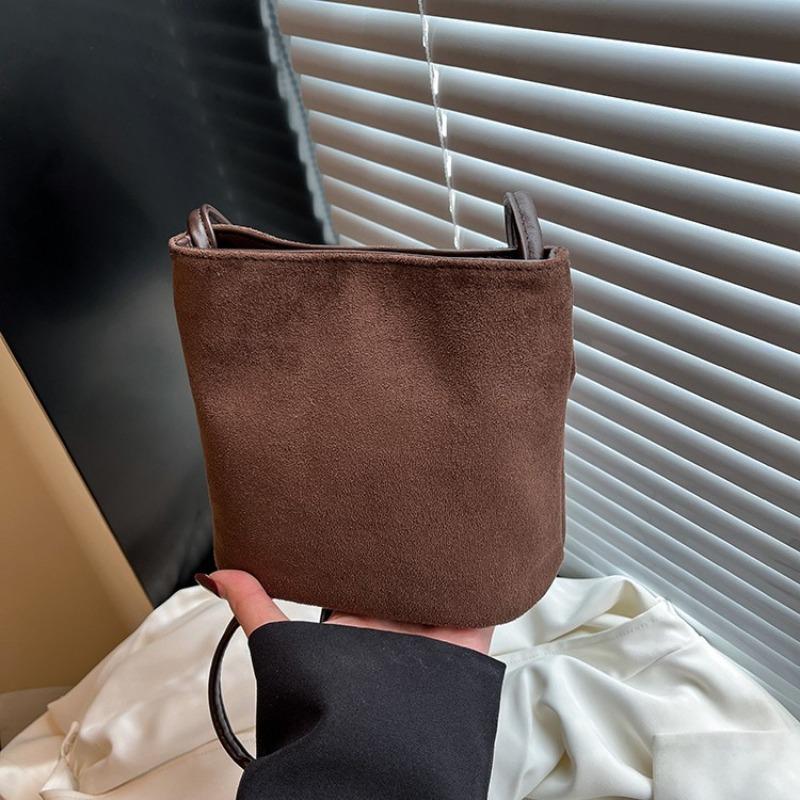 Suede bag women's autumn and winter versatile new matte leopard print shoulder crossbody bucket bag