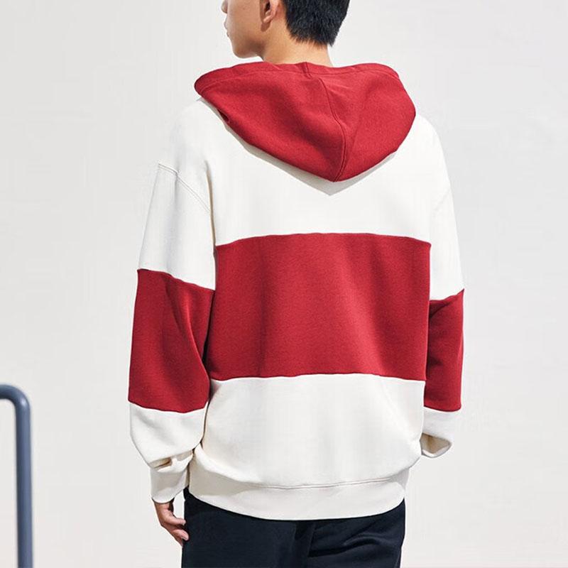 Anta Contrast Striped Letter Print Sweatshirt Unisex Sweatshirt White 152338702-1