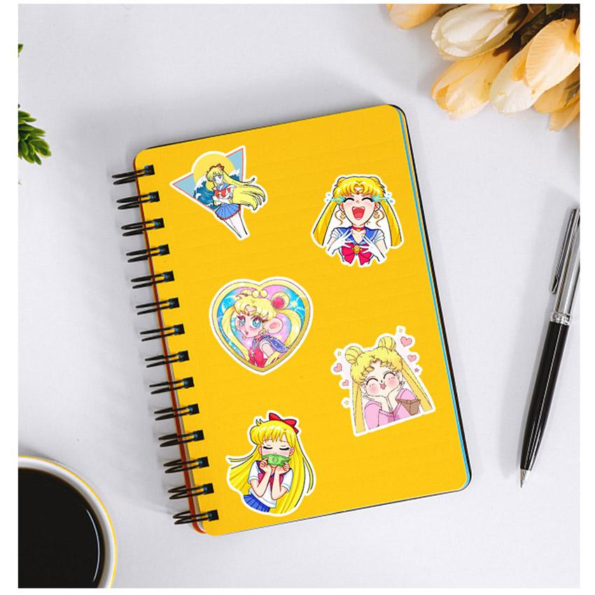50Pcs Kawaii Sailor Moon Anime Stickers Cute Girls Decorations Diy Diary Phone Stationery Cartoon Graffiti Sticker Decals