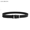 MARJA KURKI Men's Italian Leather Business Pin Buckle Belt