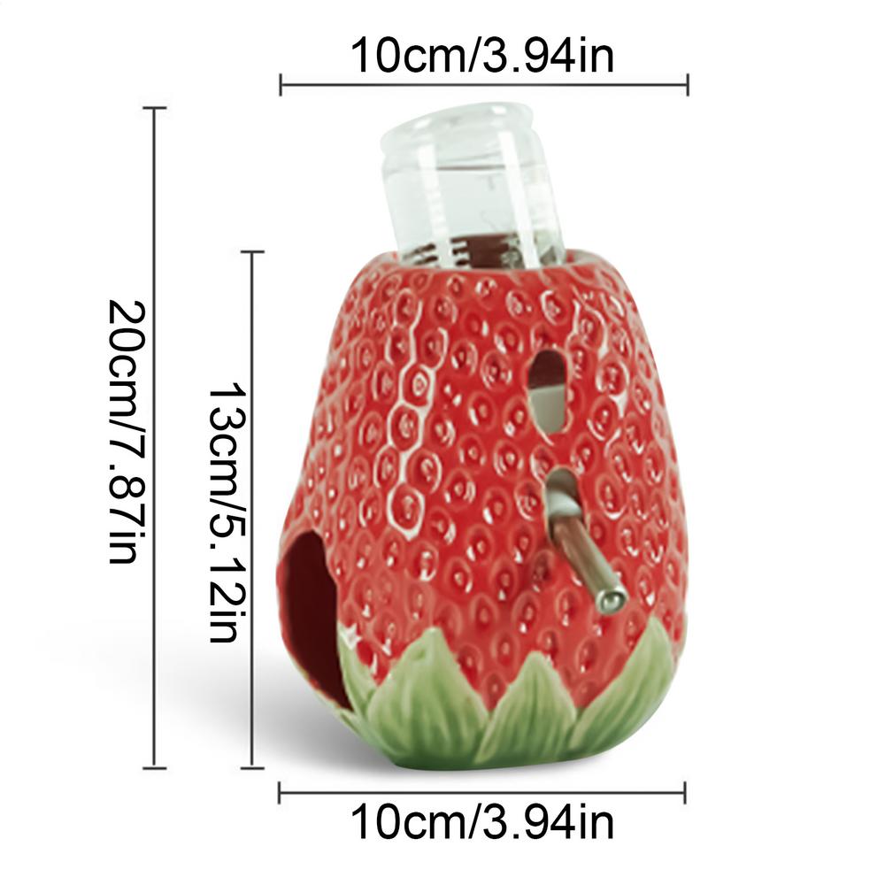 Hamster Water Bottle Holder Strawberry Ceramic Hamster Water Bowl Creative Small Pet Cage Accessories Mice Feeding Supplies for красный