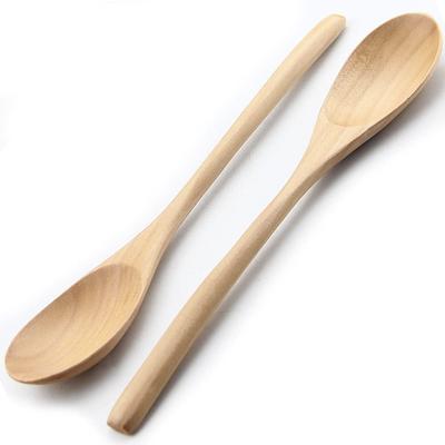 YFWOOD Spoon Wooden Soup Spoon Set of 2 Wooden Dinner Spoon Total Length Lightweight Curry Table Spoon Simple Cutlery 22.5cm