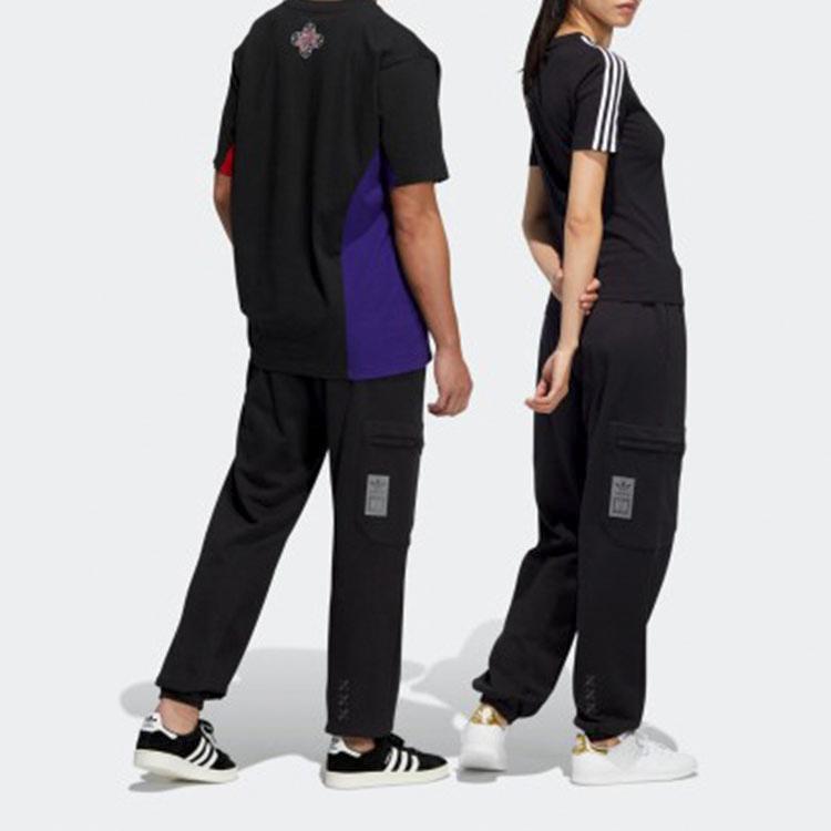 Adidas Originals Trefoil X Melting Sadness Puppet Series Spliced Sports Pants Men Bottoms Black HC0350