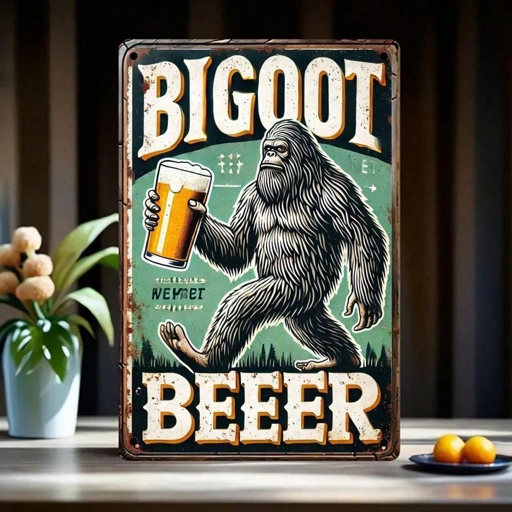 Retro Bigfoot Beer Vintage Metal Sign Bar Pub Wall Decor Man Cave Tin Art 8x12 Inch