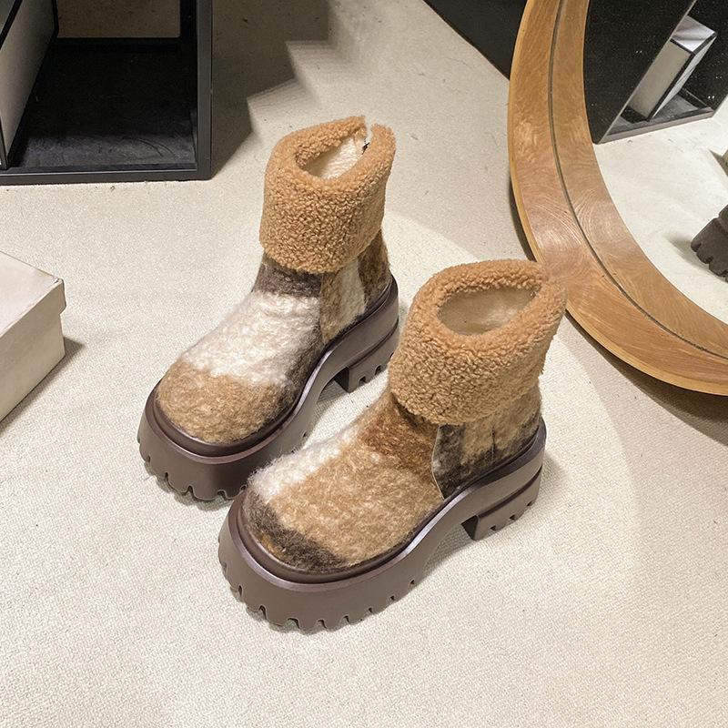 

Женские мягкие эластичные зимние теплые холодные утепленные сноубутсы толстая подошва нескользящие износостойкие для улицы для отдыха для спорта мех хлопок ботинки 39 хаки