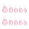 24 Pièces Ongles Press-On Brillants Court Amande Faux Ongles Joli Élégant Ongles à Coller Blanc French Tip Ongles Artificiels