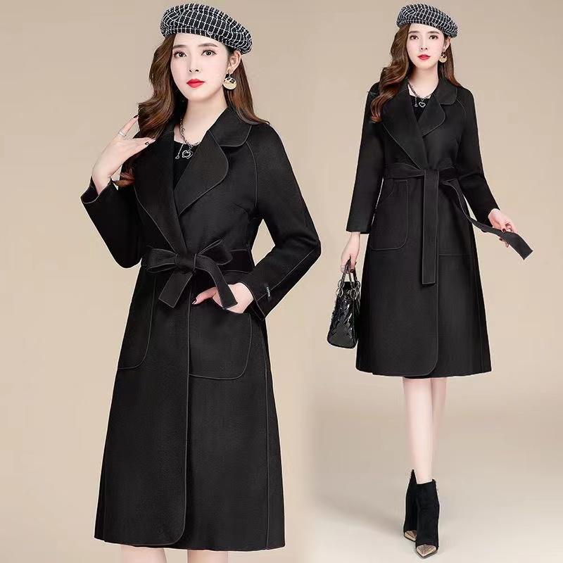 Women's Leisure Long Woolen Coat with Loose Fit, Perfect for Autumn and Winter