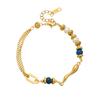 Fashionable retro niche irregular beaded bracelet, versatile and high-end, made of lapis lazuli, pearls, and stainless steel