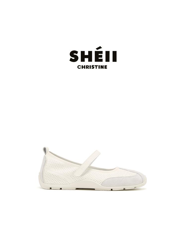 Cowhide version inner height-increasing sneakers retro round head double Velcro casual Mary Jane shoes women's virtue
