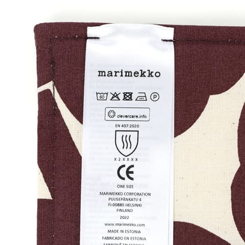 Marimekko Pieni Unikko Pot Holder (Burgundy X Cotton) 071765 832, Fall/Winter 2022, Trivet/Potholder, Floral Print, Kitchen Accessories, Nordic Style,