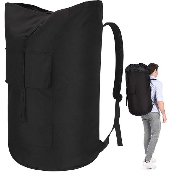 Backpack Laundry Bag, 115L Heavy Duty Extra Large College Laundry Backpack, Dirty Clothes Bag with Shoulder Straps, Laundry Hamper Bag with Black Laundry Backpack Ba