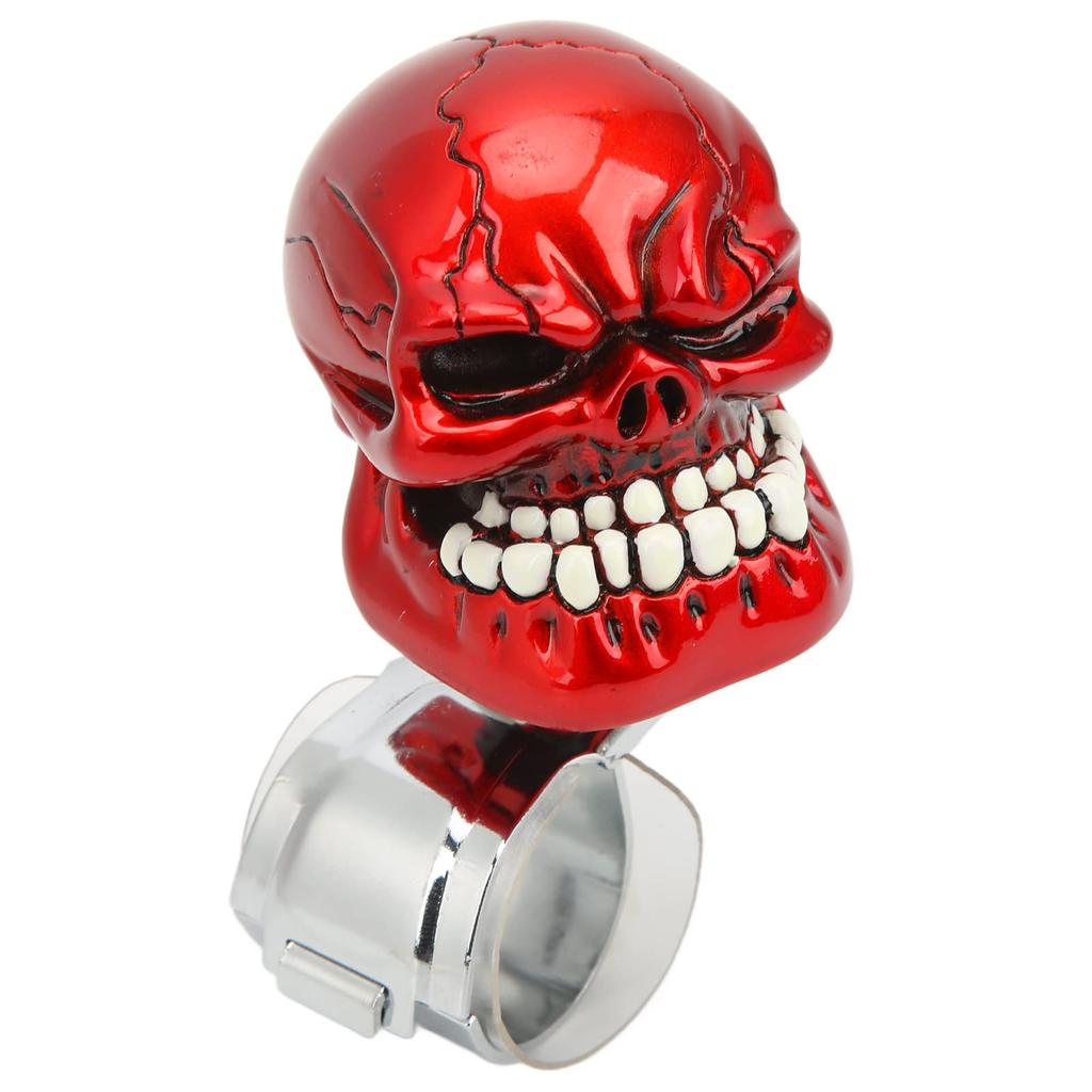 Skull Steering Wheel Knob Spinner Swisside Power Handle for Car Truck Tractor Boat (Red)