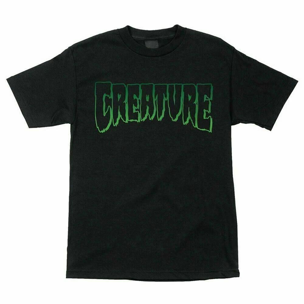 Creature LOGO OUTLINE Skateboard T Shirt BLACK L