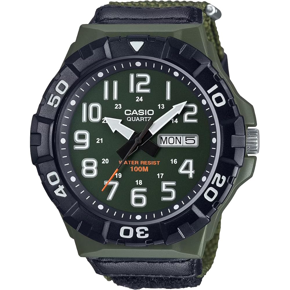 

Casio Standard Big Face Quartz Watch MRW-210HB-3BV Men s Green Velcro Fastening Band