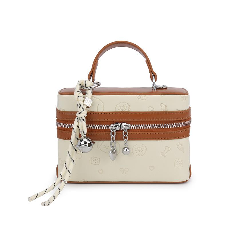 Internet Celebrity Small Bag 2025 New Korean Version Fashion Contrast Small Square Bag Women's Foreign Versatile Shoulder Box Bag Pu