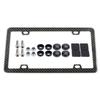 100% Real Black Carbon Fiber License Plate Frame Silm 4 Holes With Screws Caps Complies With US Canadian Mexico Standards License Plate Covers Frames