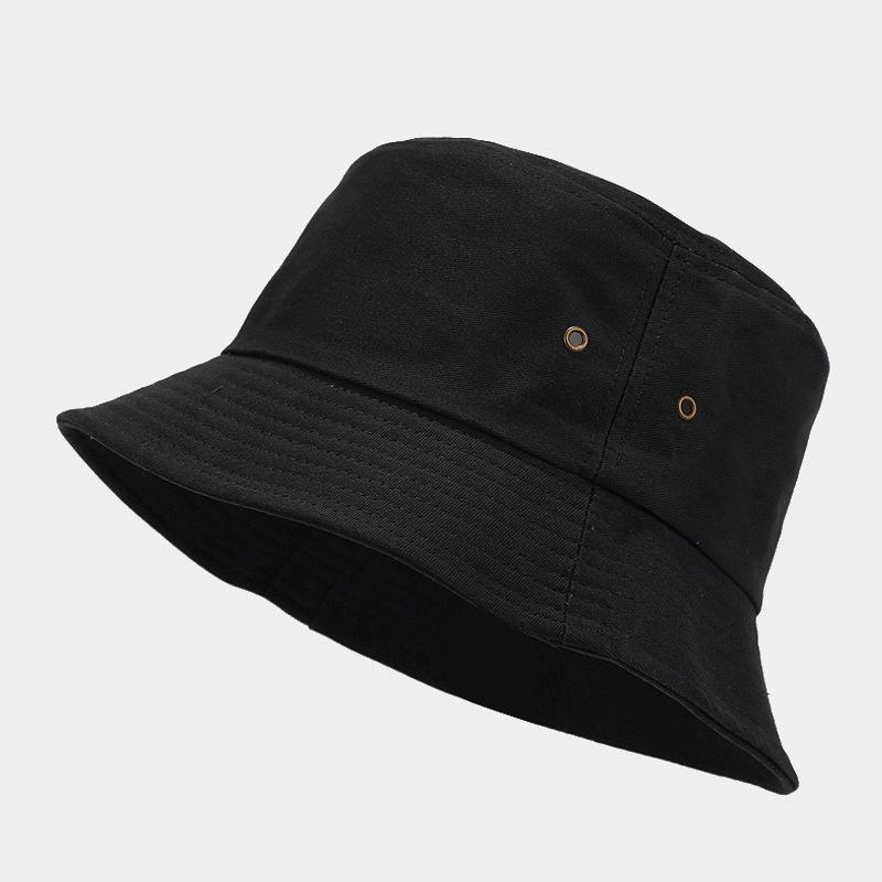 New Men's Copper Buckle Gas Eye Light Plate Bucket Hat Women's Tide Simple Solid Color Casual Basin Hat Spring and Summer Sun Hat
