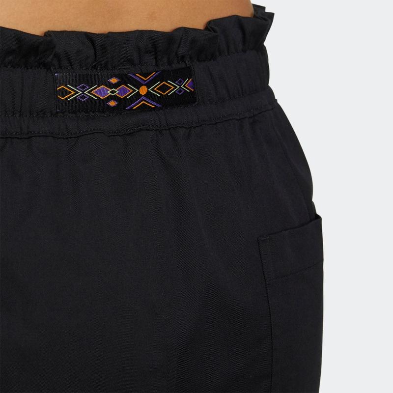 Adidas Neo Solid Color Elastic Waistband Sports Casual Shorts Women Bottoms Black HF7272