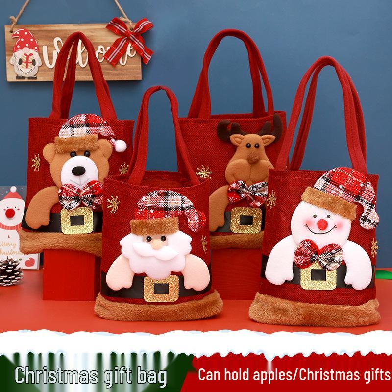 Santa Claus Apple Gift Bag for Children - Christmas Eve Candy & Peace Apple Packaging