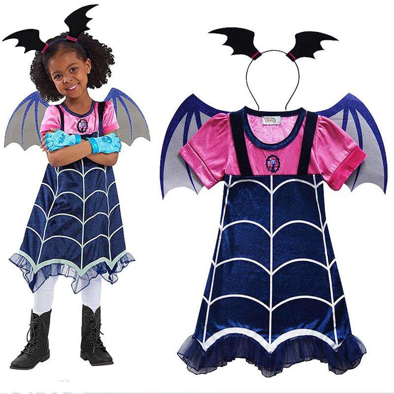 Exquisite Vampirina Girls Cosplay Dress With Wing And Headwear For Fancy Parties
