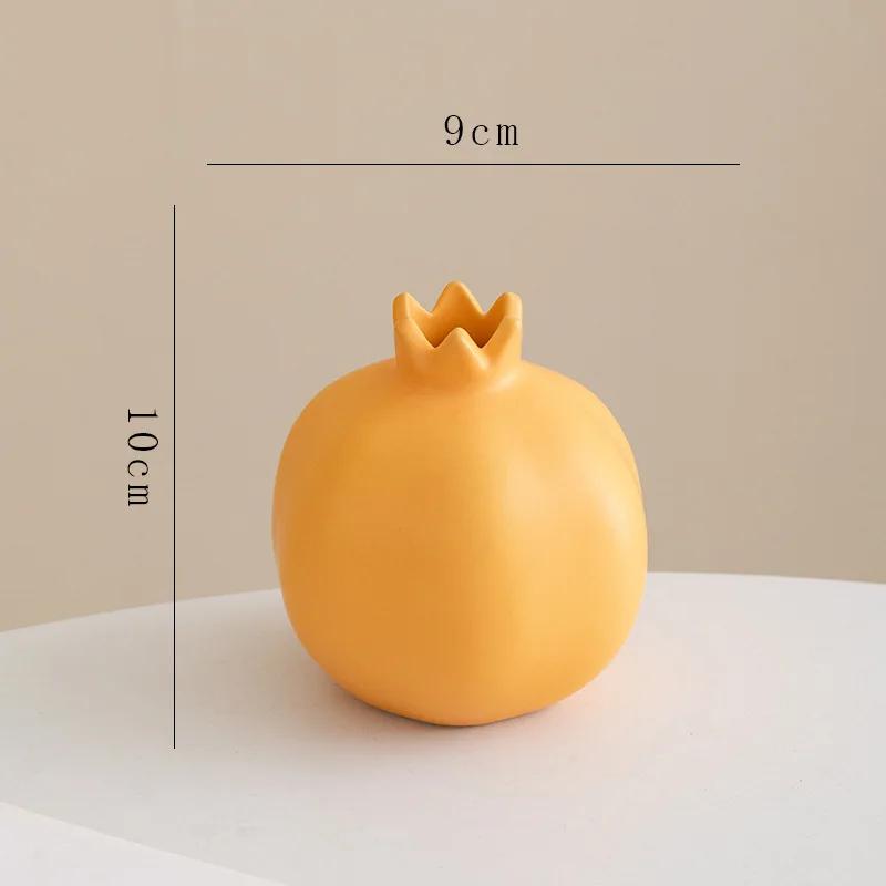 Pomegranate Shaped Ceramic Vase Decorative Flower Arrangement Desk Decoration Flowers Pots Floral Vases Room Aesthetic Decor