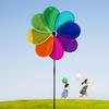 Flower Wind Spinner Colorful Rainbow Garden Windmill for Garden Yard Party Outdoor Decor