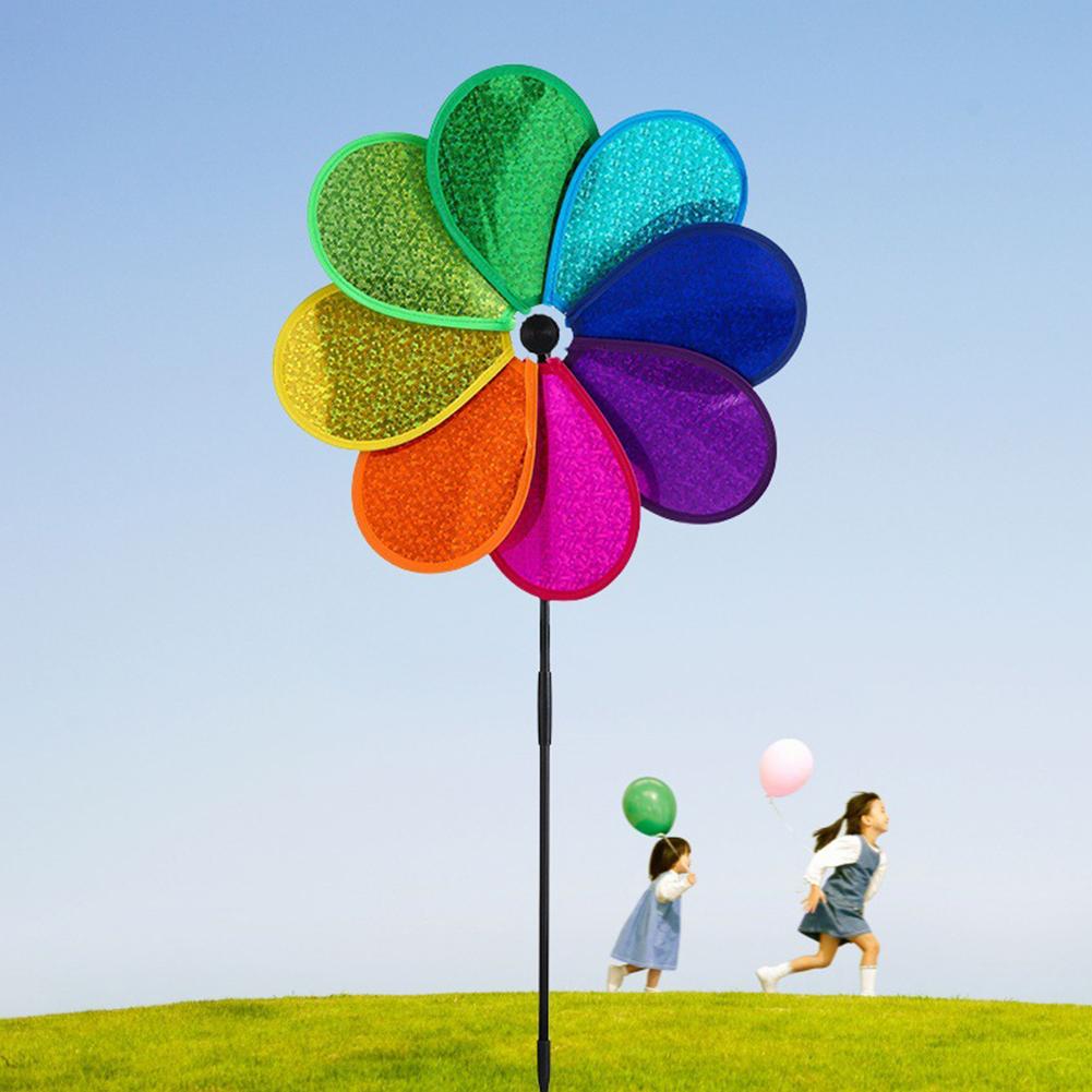 Flower Windmill Wind Spinner Stake Outdoor Decor for Your Patio and Lawn Rotating Sunflower Wind Spinner Stake Garden Decor