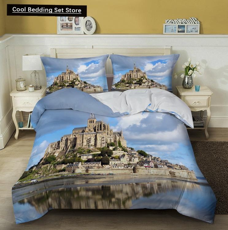 Great Wall King Queen Duvet Cover Old Chinese Building Bedding Set for Teens Adults Architecture 2/3 Pcs Polyester Quilt Cover