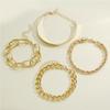 4pcs Simple Punk Chunky Chain Bracelet Set for Women Dainty Boho Fashion Charm Bracelet Holiday Dating Gifts Daily Wear Jewelry