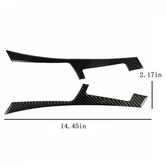 2PCS Carbon Fiber Interior Console Panel Frame Trim Fits Infiniti Q50 Q60 14-19