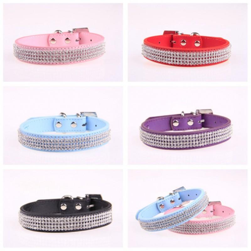Fashion Rhinestone Dog Collar Adjustable Pet Neck Strap Small Medium Large Dogs