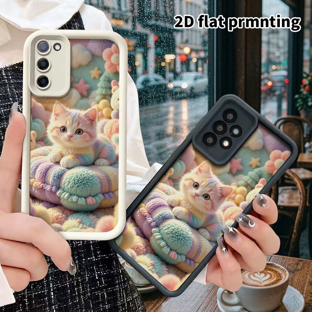 Phone Case: 2D flat, fits Samsung Galaxy A34 A35 M05 M06 S20 S22 S21 FE Plus 5G, rainbow little cat, perfect holiday gift for Christmas and Halloween