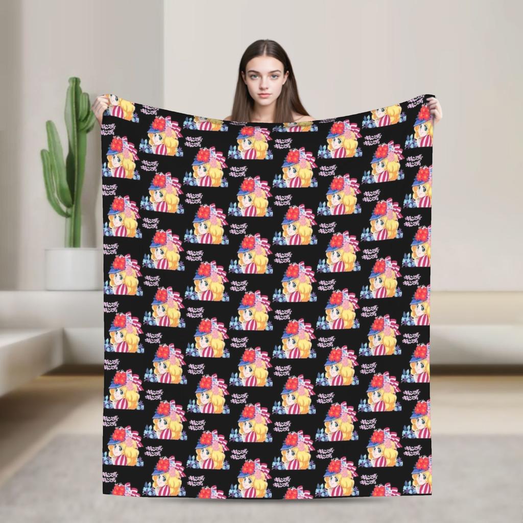 Candy Candy And Terry Anime Blanket  Warm Soft Funny Plush Bedding Throws For Couch Bed Travel Flannel Bedspread Bed Cover