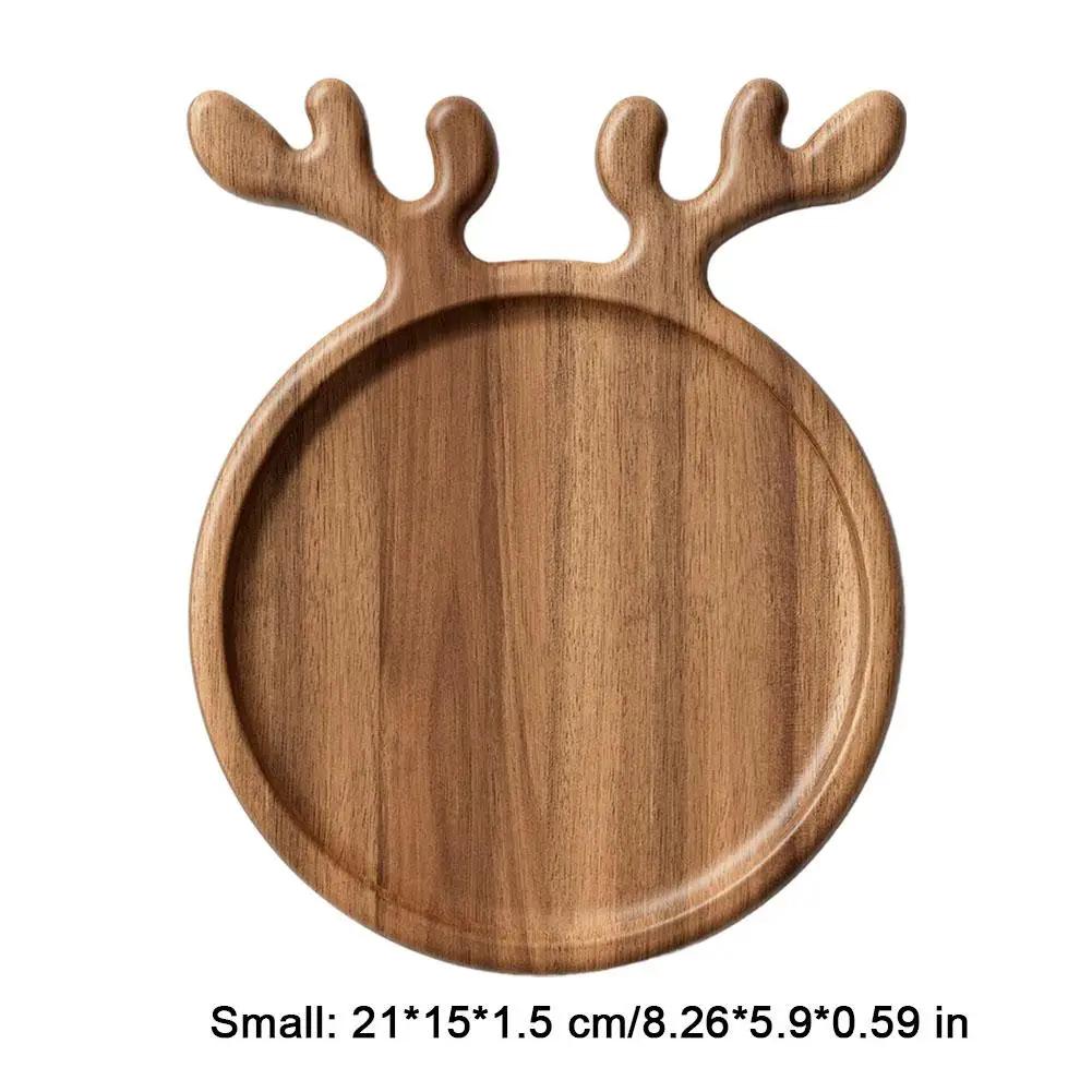 Christmas Tray Plate Elk Christma Tree Appetizer Platter Wooden Sashimi Shaped Appetizer Platter Sushi Dishes Wood Serving D1Z4