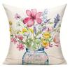 Pink Floral Sunshine Home - Themed Pillowcasebedroom Living Room Sofa Home Decor Polyester Cushion Cover With Zipper