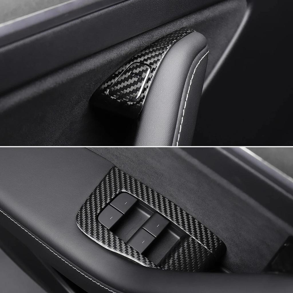 14 st Fönsterlyftarknappar för Tesla Model 3 Y 2023 2022 2021 Tillbehör Dörr öppet handtagsskydd Bilskyddsdekal