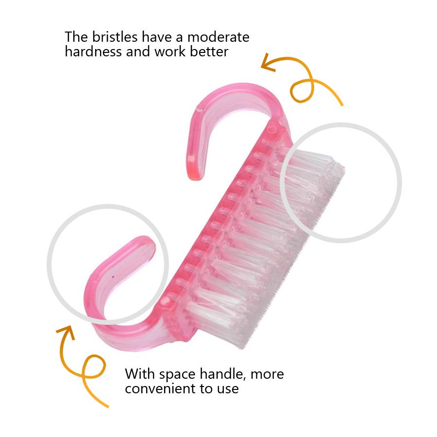 Zestaw 2 pędzli do zdobienia paznokci, szczoteczka do czyszczenia paznokci do manicure i pedicure, do czyszczenia i usuwania kurzu