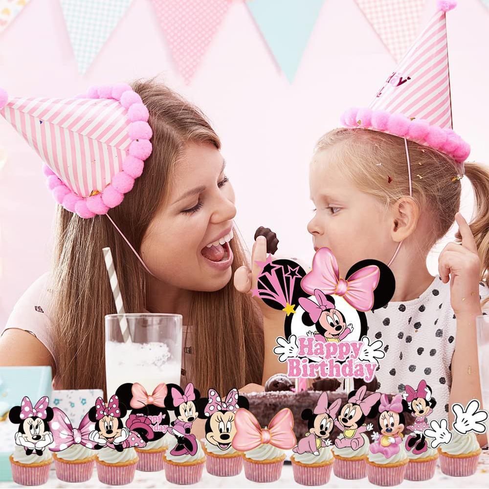 New Minnie Mouse Cake Decorating Kits Cupcake Toppers Decoration For Themed Party