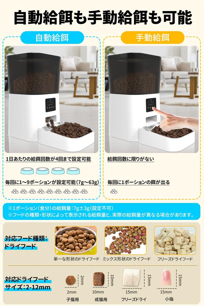 LINECY Automatic Feeder for Cats and Small To Medium 4L Large Set Meals At Fixed Automatic Power Timer Transparent Easy To Check Remaining Food