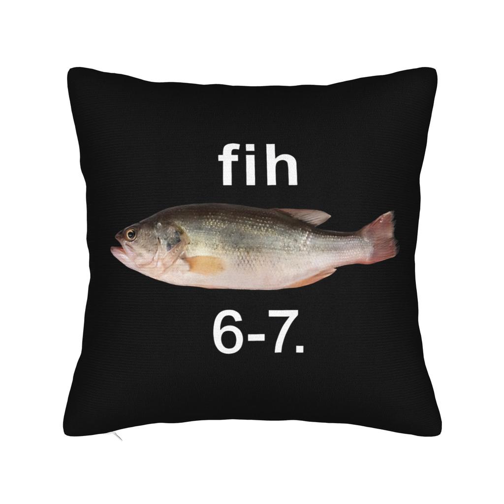 Fih Shoes Fish Funny Misspelled Fish Meme Fih Calling Humor Square Pillow Covers Room Cushion Cover Creative Decor Pillowcase