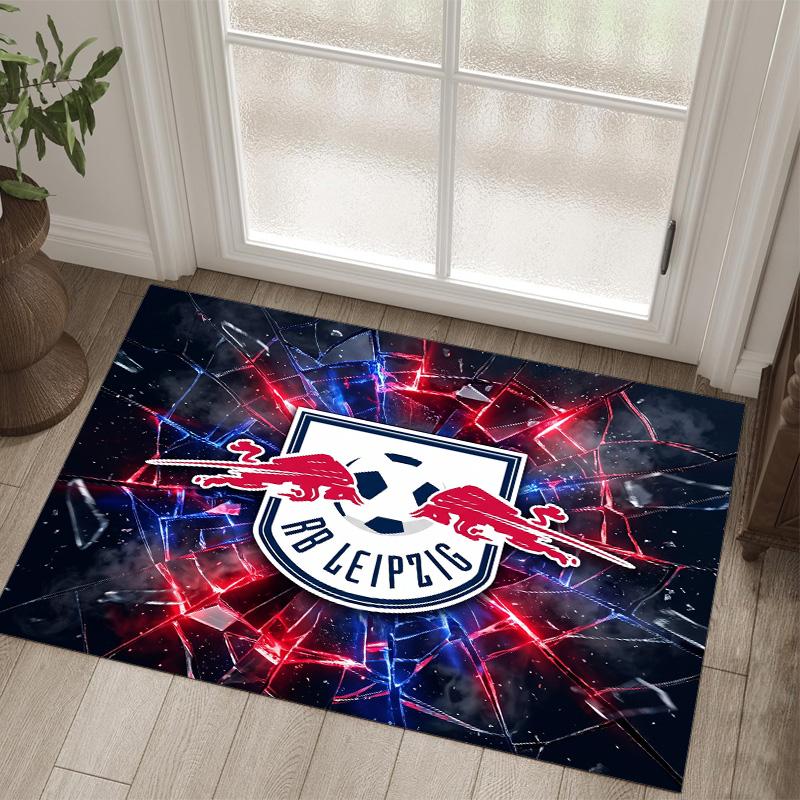 Tappeto in Velluto di Cristallo Design Calcio RB Leipzig Accogliente Non?Tappeto Stampato Antiscivolo per Camera da Letto Soggiorno Ingresso