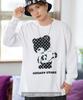 IMPROMES Casual SIDEWAYSTANCE Monogram Bear Long Sleeve T-Shirt, Men's, White