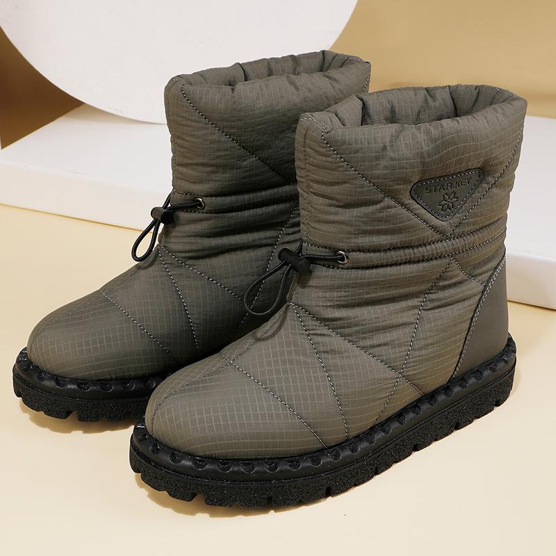 Neue Schneestiefel Damenmode warme dicke Wolle Baumwollstiefel rutschfest und spritzwassergeschützt Schneestiefel