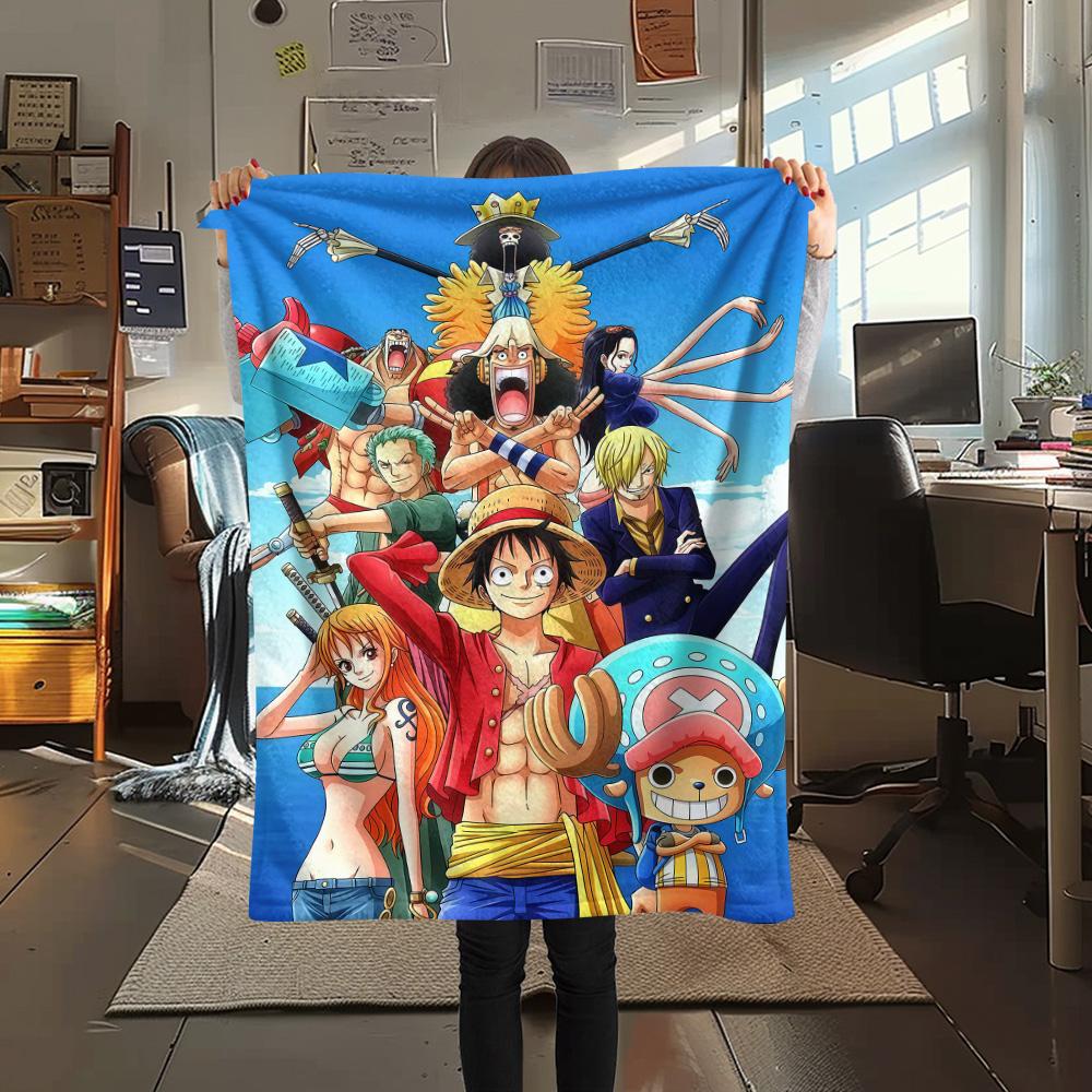 1pz Una Pezzo Monkey D Luffy Coperta in Flanella Fantasia Adatta a Tutte le Stagioni per Arredamento Casa Calore e Comfort Regali Regalo Festivo