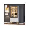 Display Cabinet - MUVOE - 2 Doors - Tea-colored Glass - Golden Legs - 70x35x150 Cm