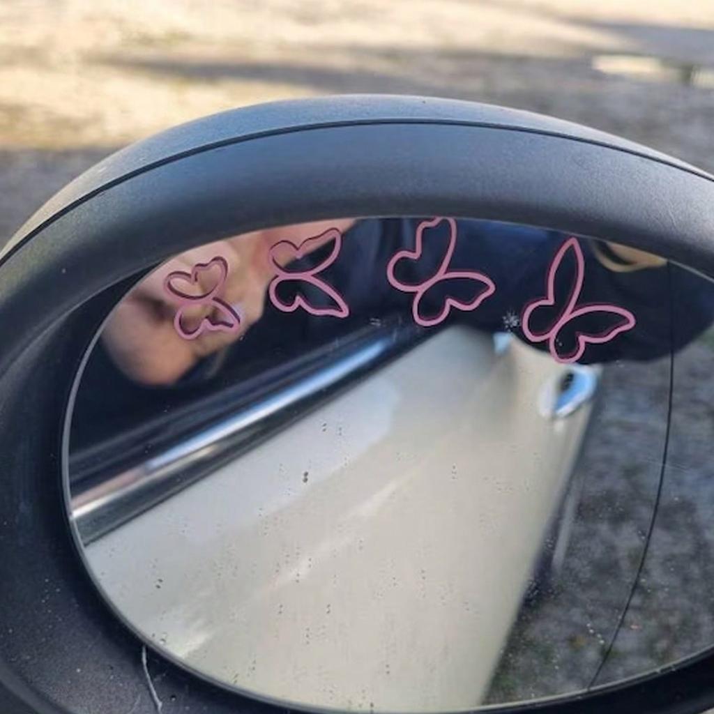 4pcs/Set Butterfly Mirror Decal, Car Sticker, Mirror Sticker, Mirror Decal, Car Decal, Window Sticker, Aesthetic Cute Car Sticker, Vinyl Sticker